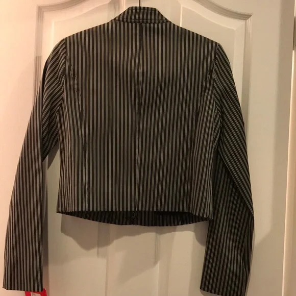 🧥ISAAC MIZRAHI black stripe lined jacket NWT - Picture 2 of 5